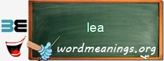 WordMeaning blackboard for lea